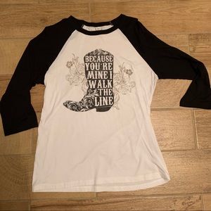 “Because you’re mine I walk the line” raglan tee